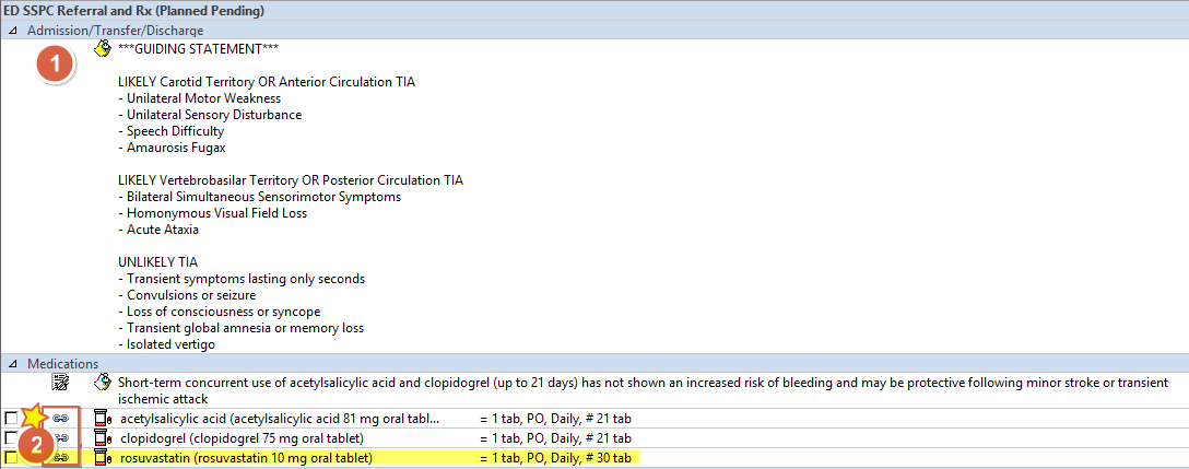 ED SSPC Referral and Rx β Guiding Statement and Medications